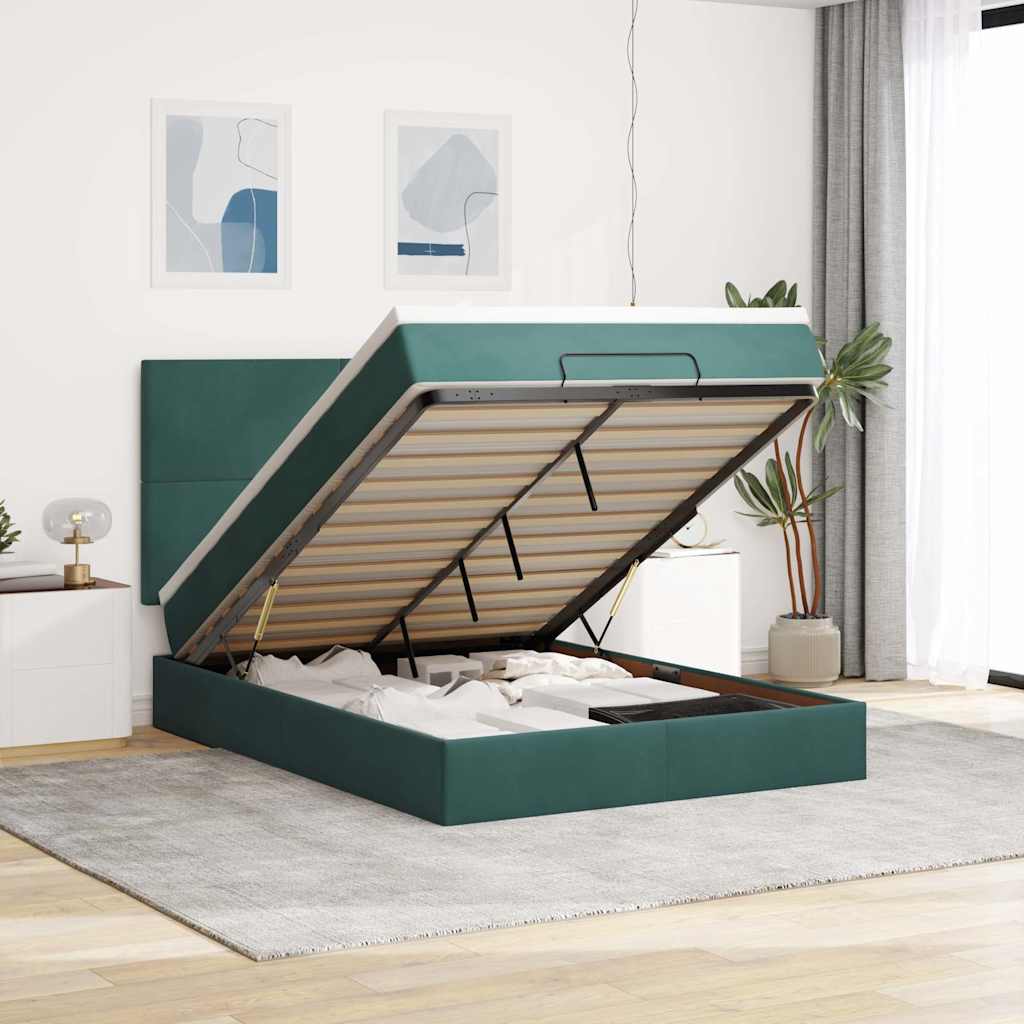 Ottoman bed met matrassen en LED's 140x190cm fluweel is nu te koop bij PeponiXL, paradijselijk wonen!