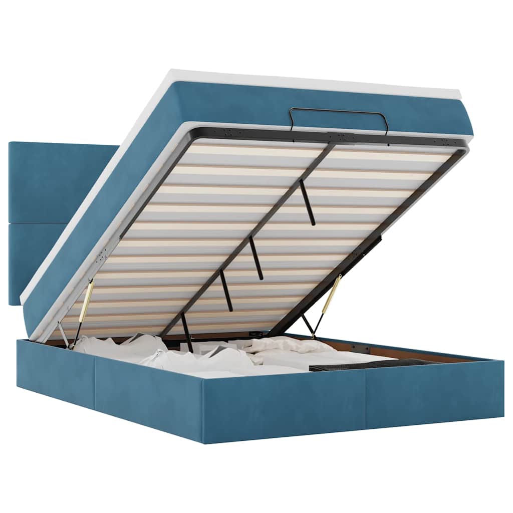 Ottoman bed met matrassen en LED's 140x190cm fluweel is nu te koop bij PeponiXL, paradijselijk wonen!