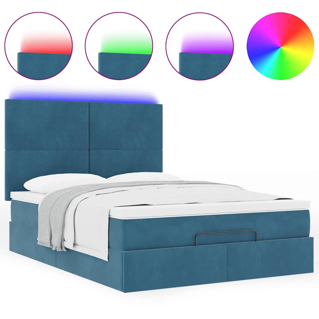 Ottoman bed met matrassen en LED's 140x190cm fluweel is nu te koop bij PeponiXL, paradijselijk wonen!