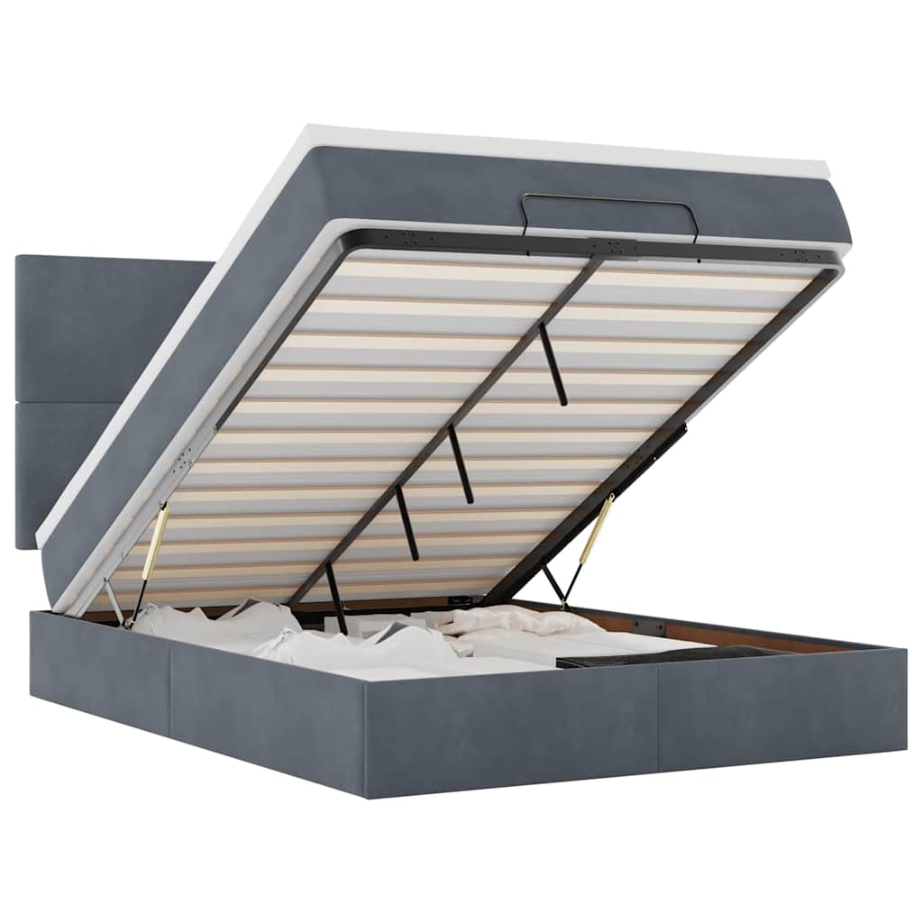 Ottoman bed met matrassen en LED's 140x200cm fluweel is nu te koop bij PeponiXL, paradijselijk wonen!