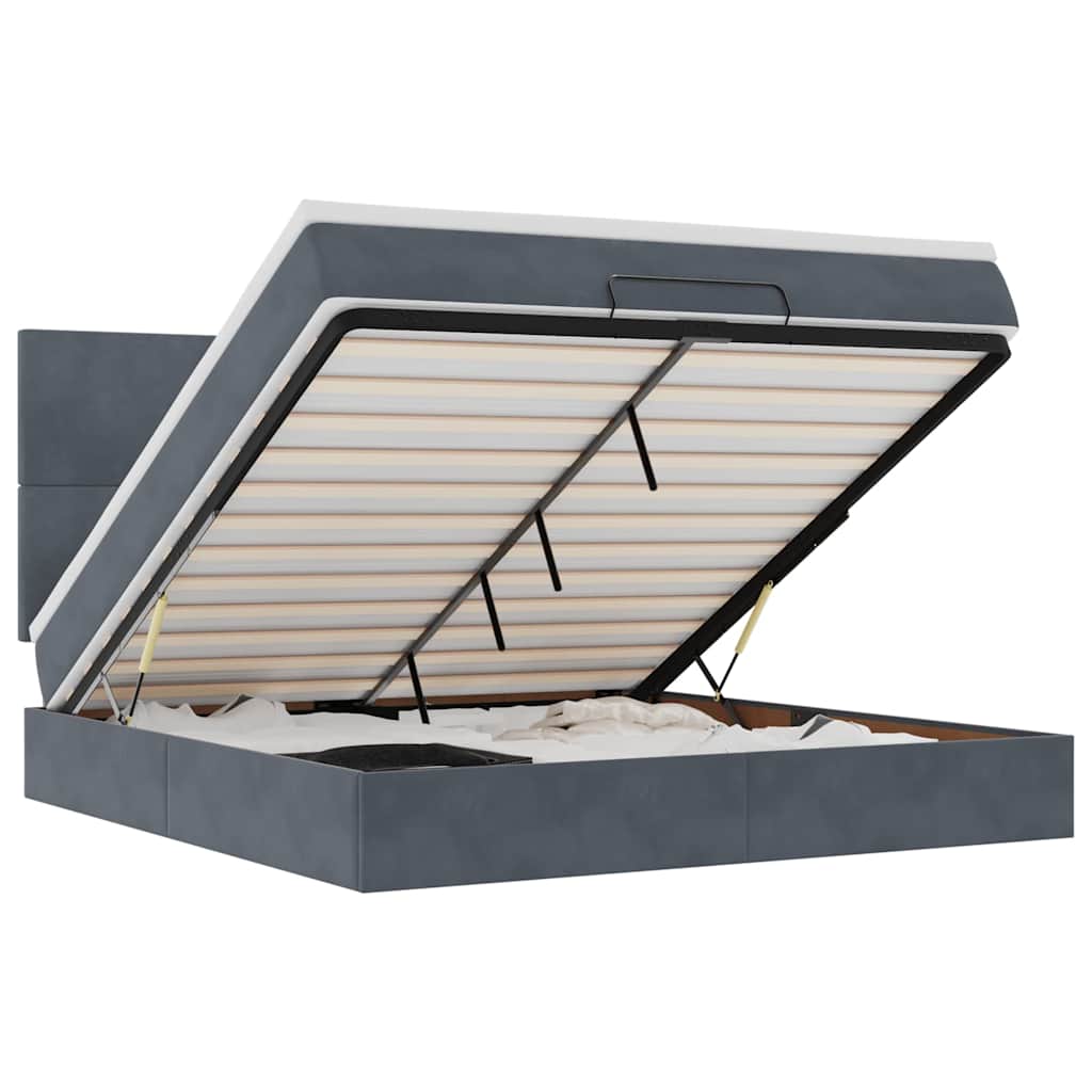 Ottoman bed met matrassen en LED's 160x200cm fluweel is nu te koop bij PeponiXL, paradijselijk wonen!