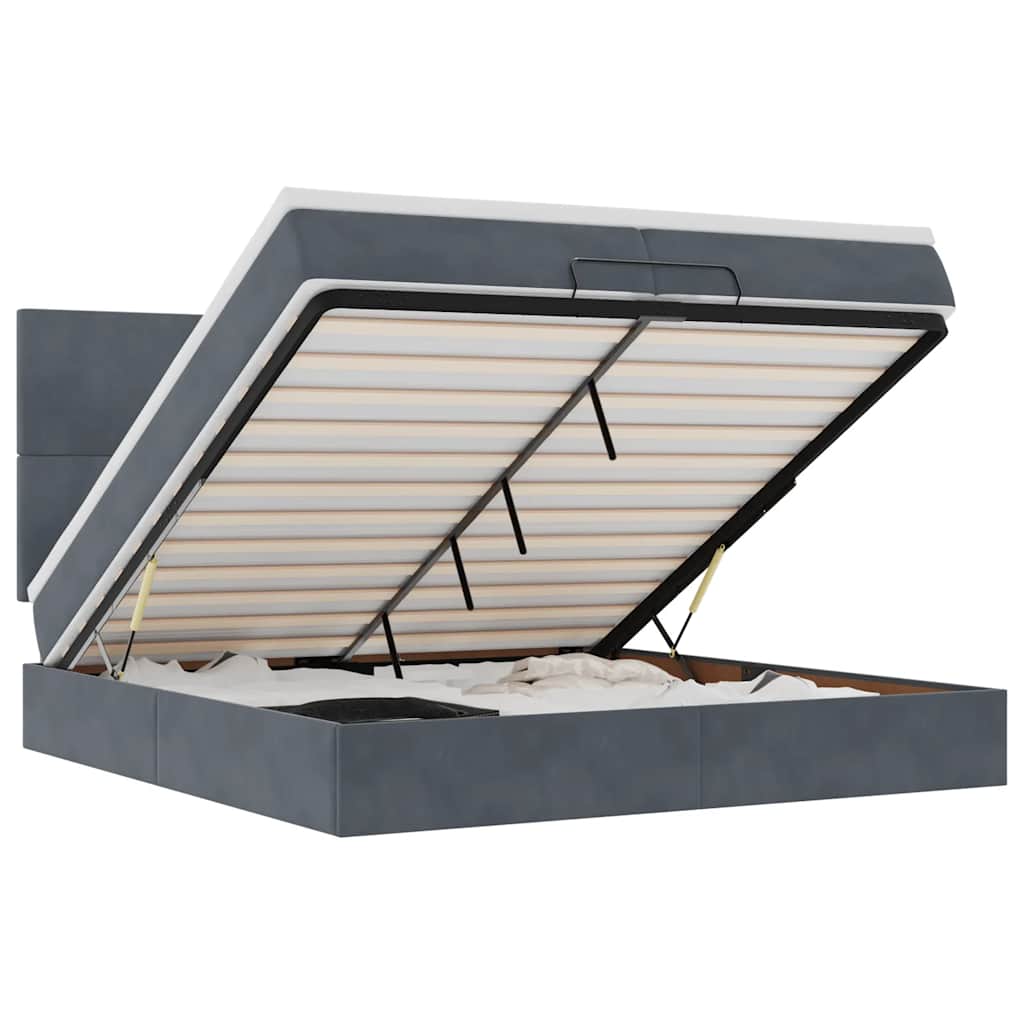 Ottoman bed met matrassen en LED's 200x200cm fluweel is nu te koop bij PeponiXL, paradijselijk wonen!