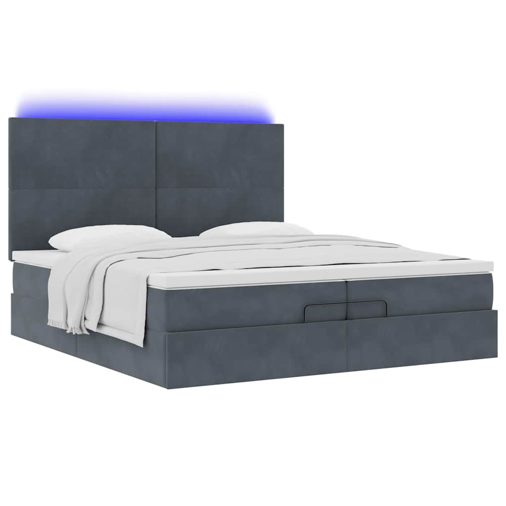 Ottoman bed met matrassen en LED's 200x200cm fluweel is nu te koop bij PeponiXL, paradijselijk wonen!