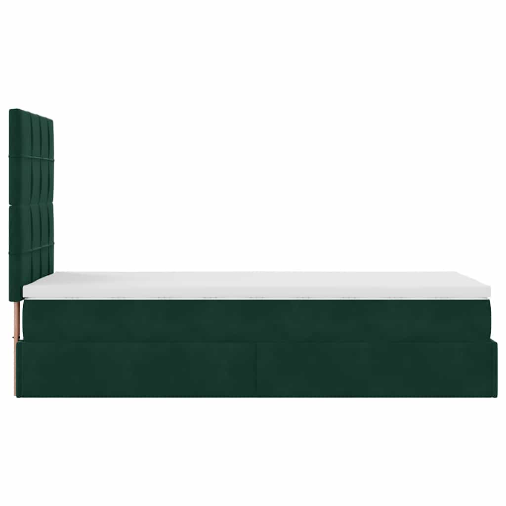 Ottoman bed met matrassen en LED's 90x190cm fluweel donkergroen is nu te koop bij PeponiXL, paradijselijk wonen!