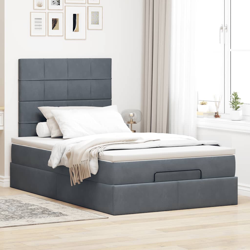 Ottoman bed met matrassen en LED's 120x190cm fluweel is nu te koop bij PeponiXL, paradijselijk wonen!