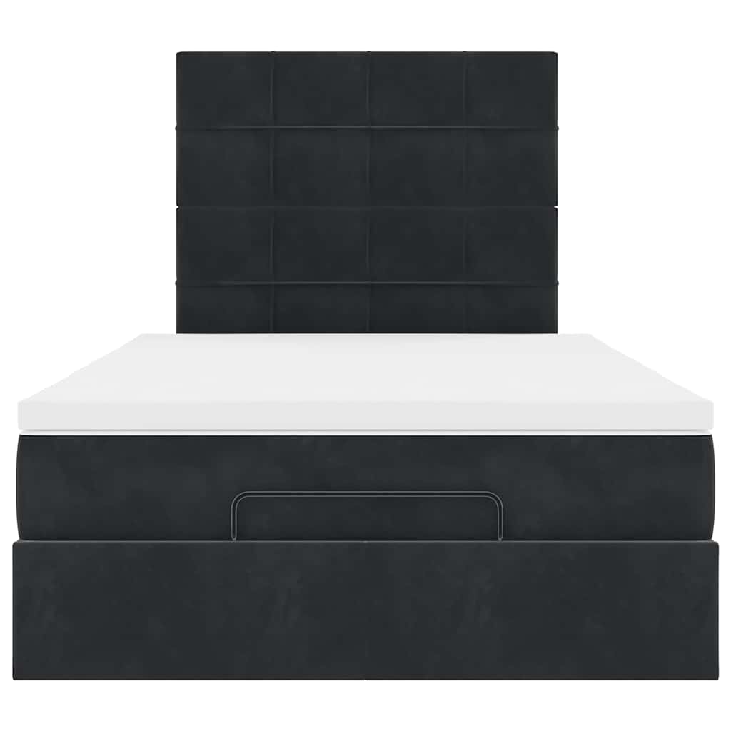 Ottoman bed met matrassen en LED's 120x190cm fluweel zwart is nu te koop bij PeponiXL, paradijselijk wonen!