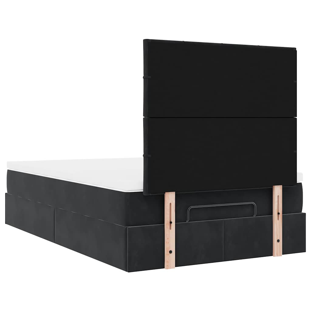 Ottoman bed met matrassen en LED's 120x190cm fluweel zwart is nu te koop bij PeponiXL, paradijselijk wonen!