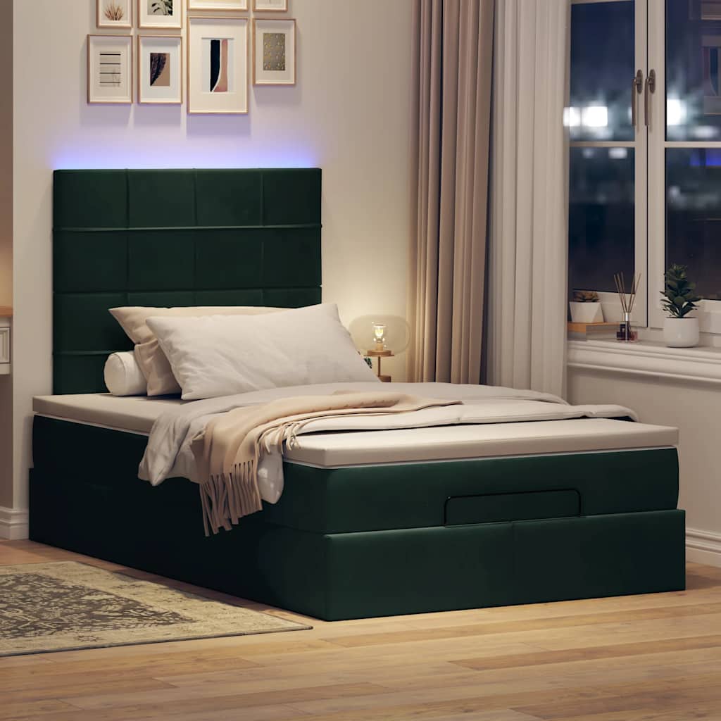 Ottoman bed met matrassen en LED's 120x190cm fluweel is nu te koop bij PeponiXL, paradijselijk wonen!
