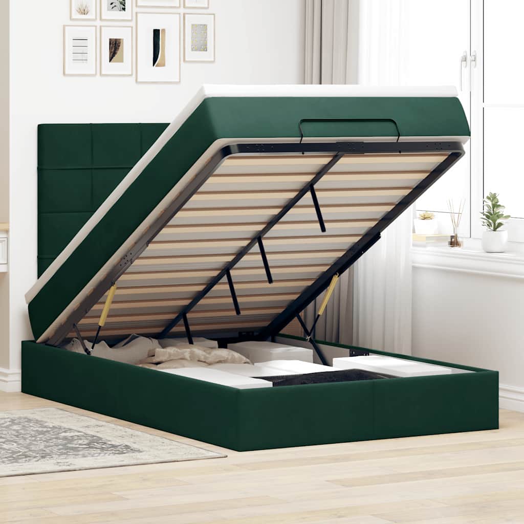 Ottoman bed met matrassen en LED's 120x190cm fluweel is nu te koop bij PeponiXL, paradijselijk wonen!