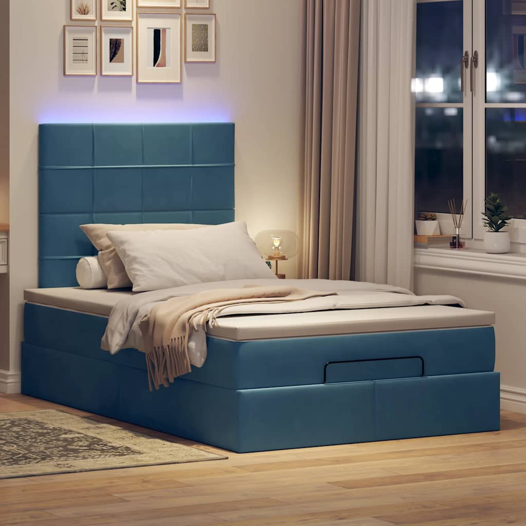 Ottoman bed met matrassen en LED's 120x190cm fluweel is nu te koop bij PeponiXL, paradijselijk wonen!