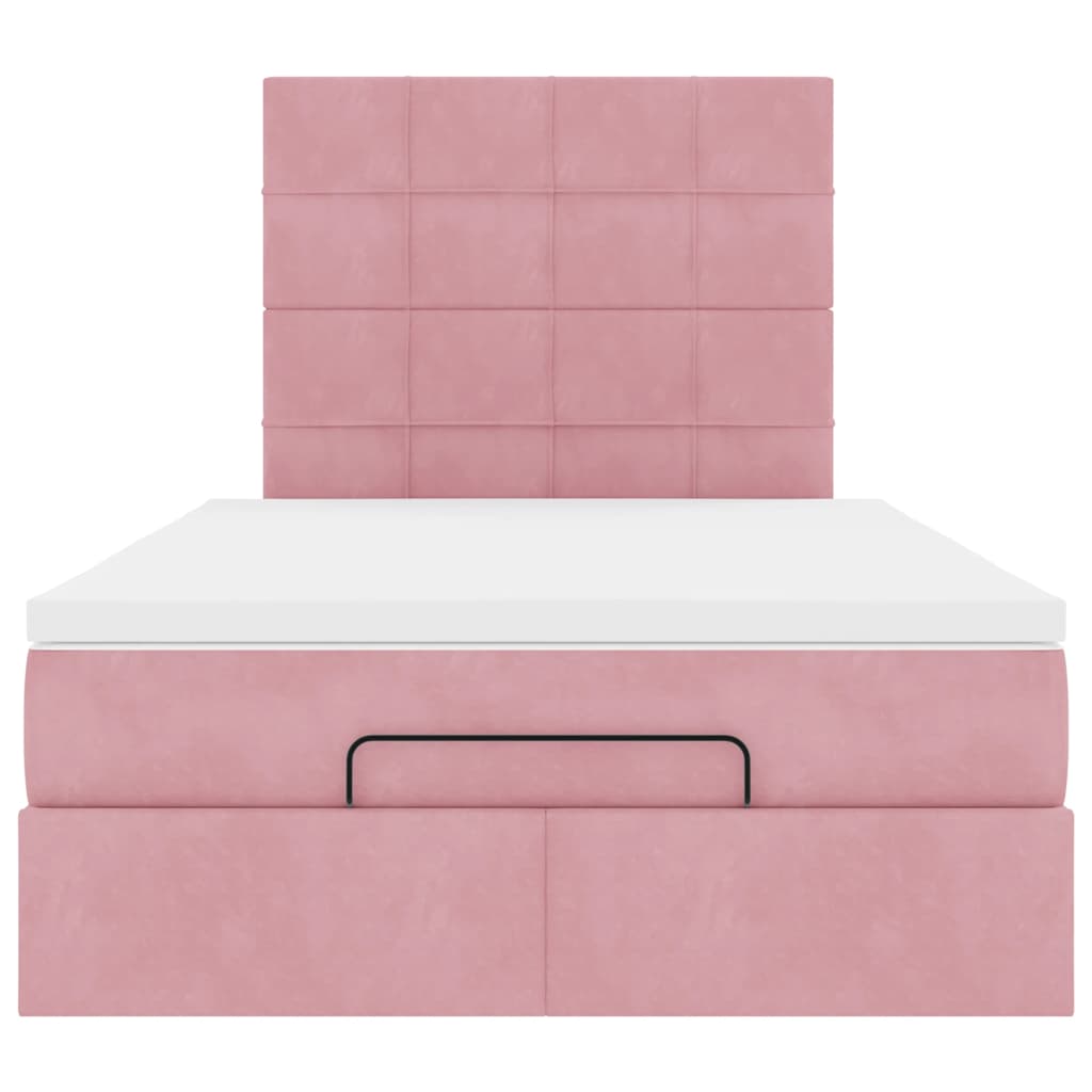 Ottoman bed met matrassen en LED's 120x190cm fluweel roze is nu te koop bij PeponiXL, paradijselijk wonen!