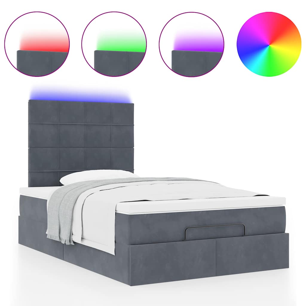 Ottoman bed met matrassen en LED's 120x200cm fluweel is nu te koop bij PeponiXL, paradijselijk wonen!