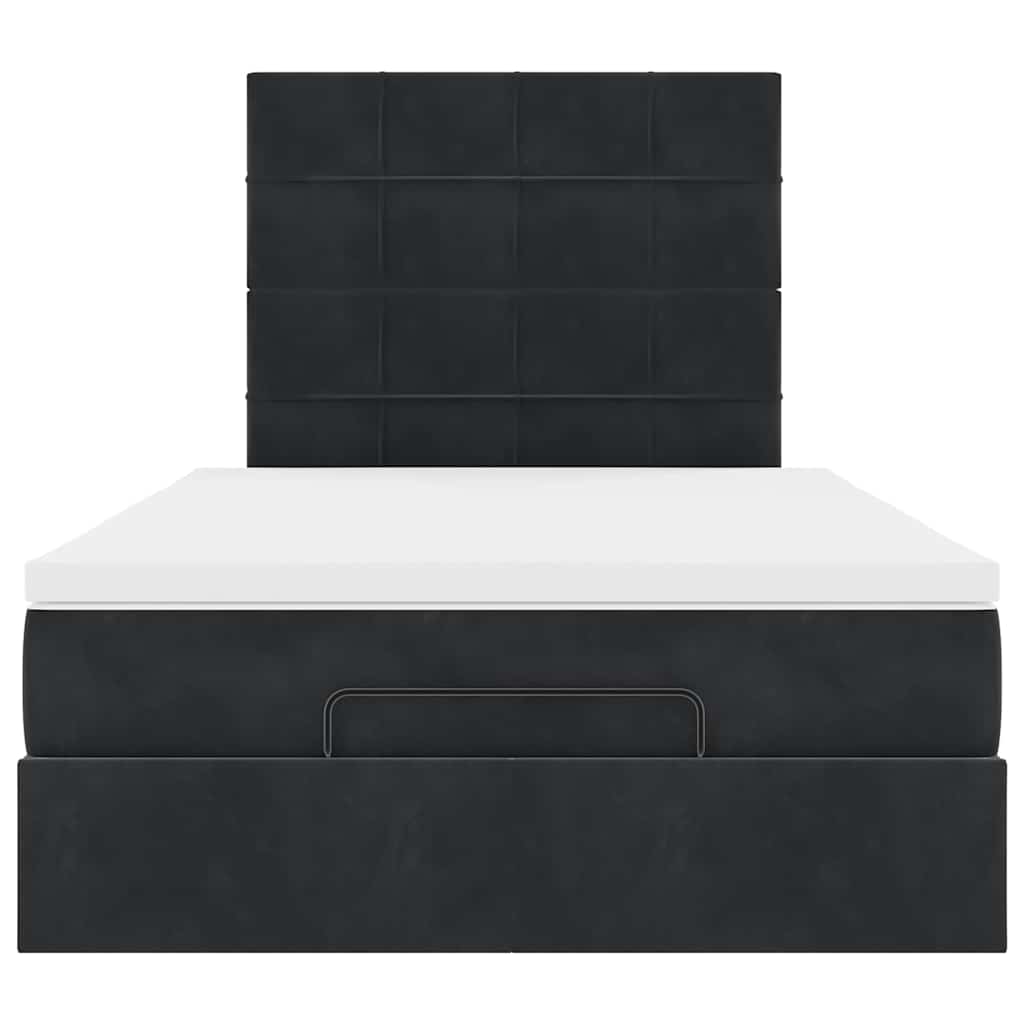 Ottoman bed met matrassen en LED's 120x200cm fluweel zwart is nu te koop bij PeponiXL, paradijselijk wonen!