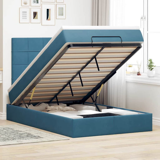 Ottoman bed met matrassen en LED's 120x200cm fluweel is nu te koop bij PeponiXL, paradijselijk wonen!