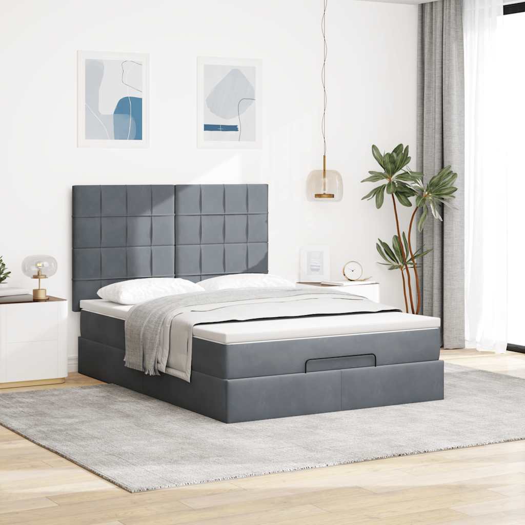 Ottoman bed met matrassen en LED's 140x190cm fluweel is nu te koop bij PeponiXL, paradijselijk wonen!