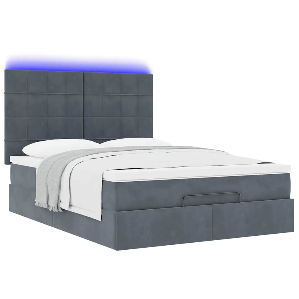 Ottoman bed met matrassen en LED's 140x190cm fluweel is nu te koop bij PeponiXL, paradijselijk wonen!