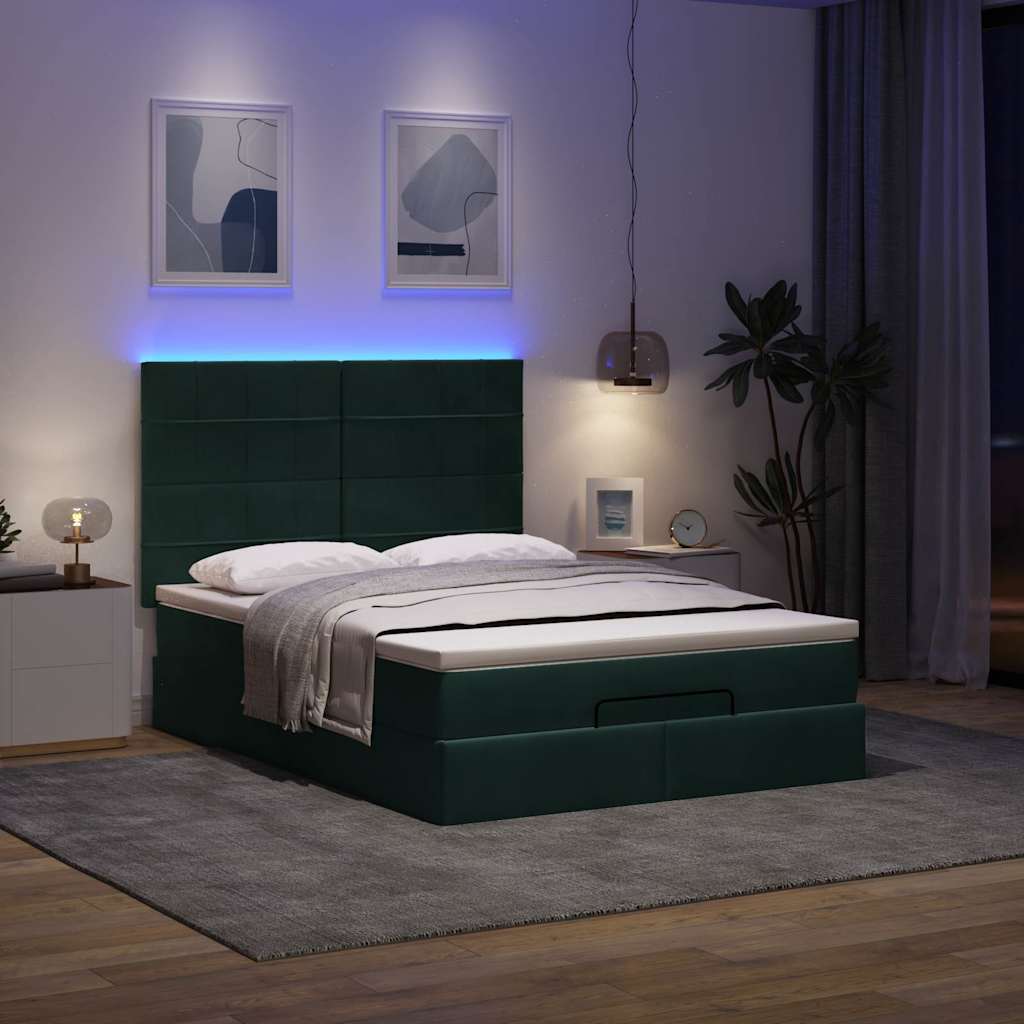Ottoman bed met matrassen en LED's 140x190cm fluweel is nu te koop bij PeponiXL, paradijselijk wonen!