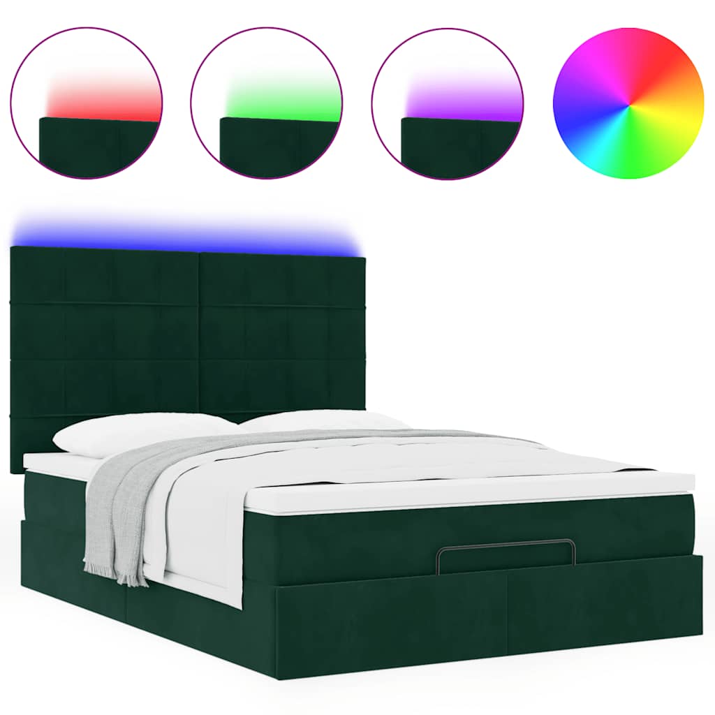 Ottoman bed met matrassen en LED's 140x190cm fluweel is nu te koop bij PeponiXL, paradijselijk wonen!