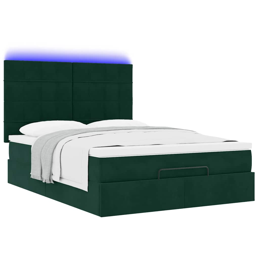 Ottoman bed met matrassen en LED's 140x190cm fluweel is nu te koop bij PeponiXL, paradijselijk wonen!