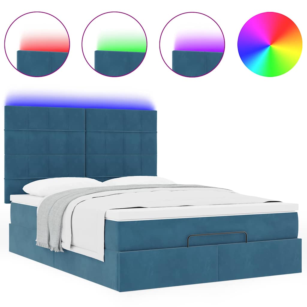 Ottoman bed met matrassen en LED's 140x190cm fluweel is nu te koop bij PeponiXL, paradijselijk wonen!