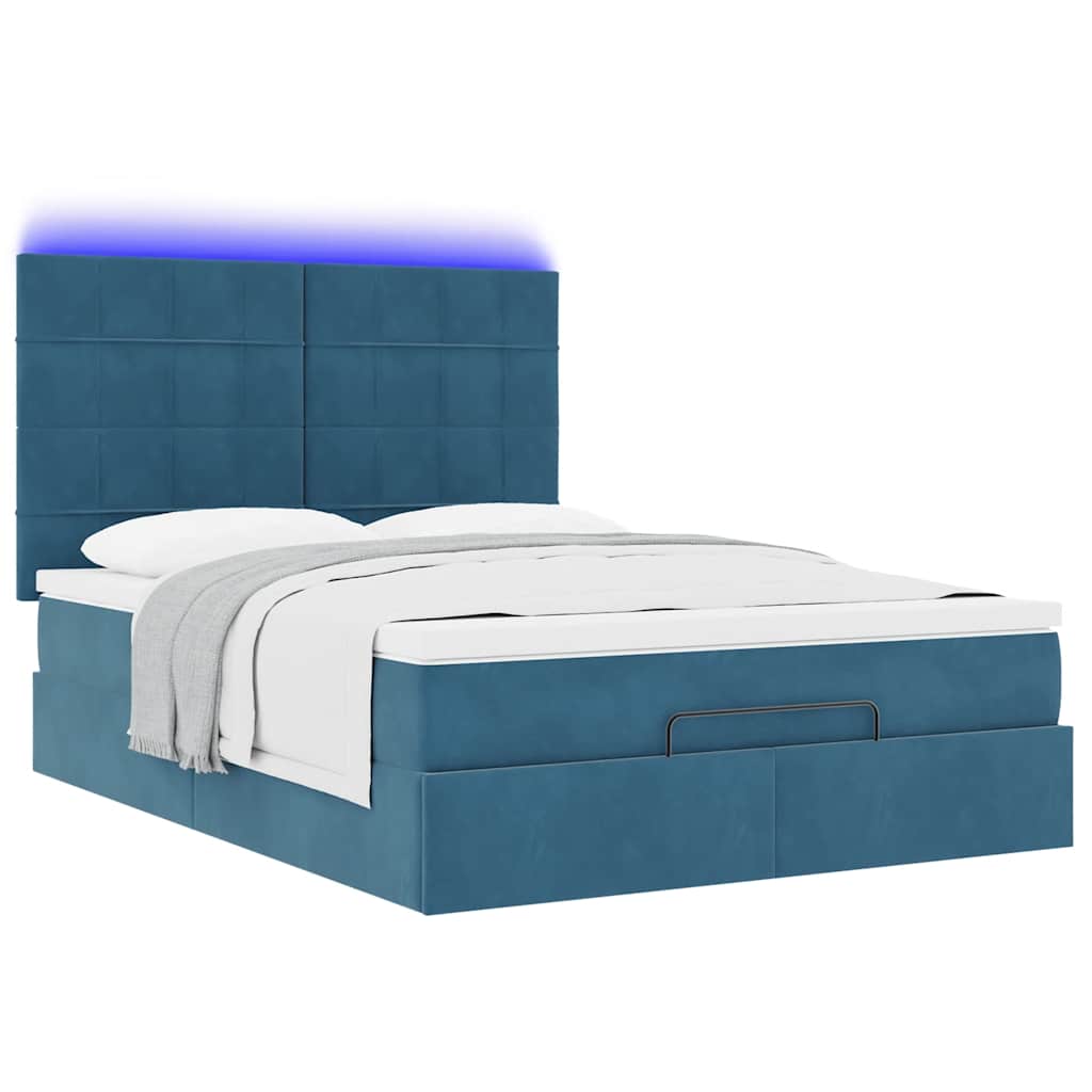 Ottoman bed met matrassen en LED's 140x190cm fluweel is nu te koop bij PeponiXL, paradijselijk wonen!