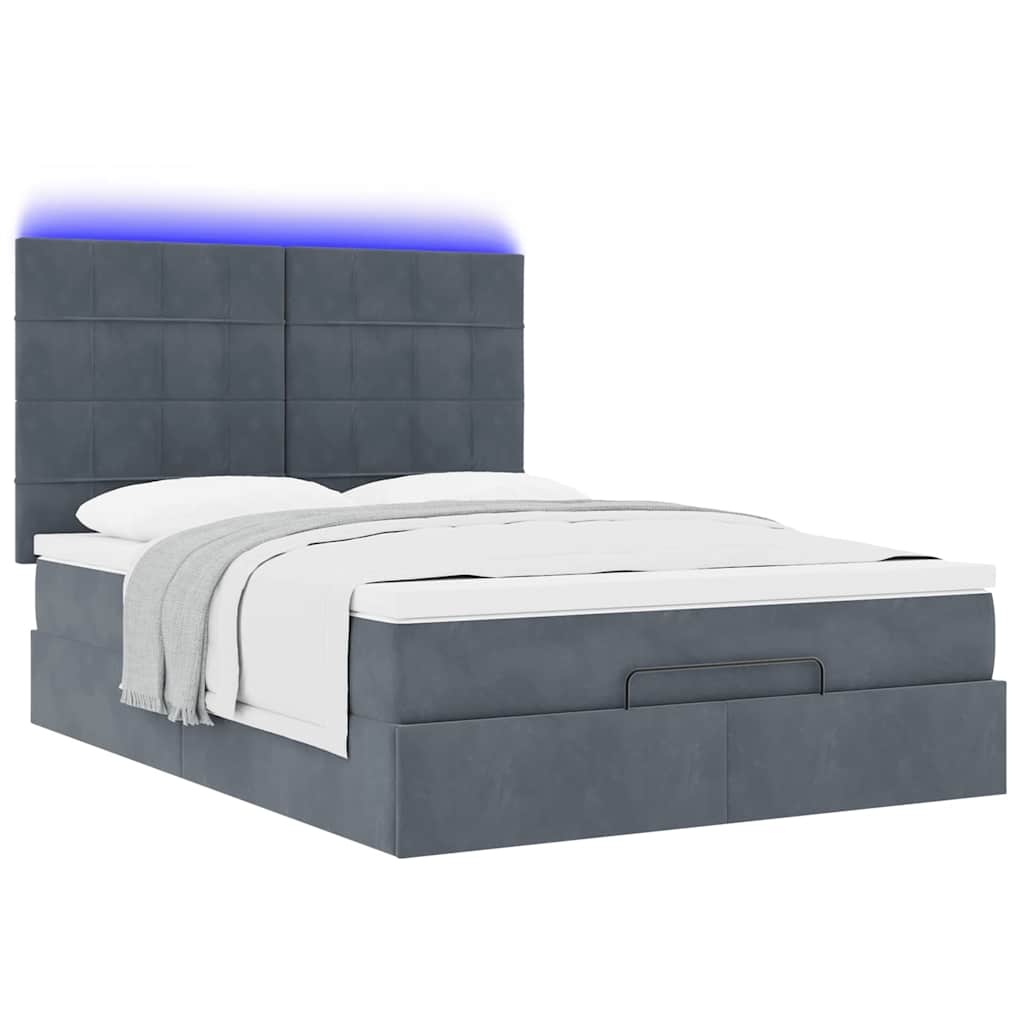 Ottoman bed met matrassen en LED's 140x200cm fluweel is nu te koop bij PeponiXL, paradijselijk wonen!