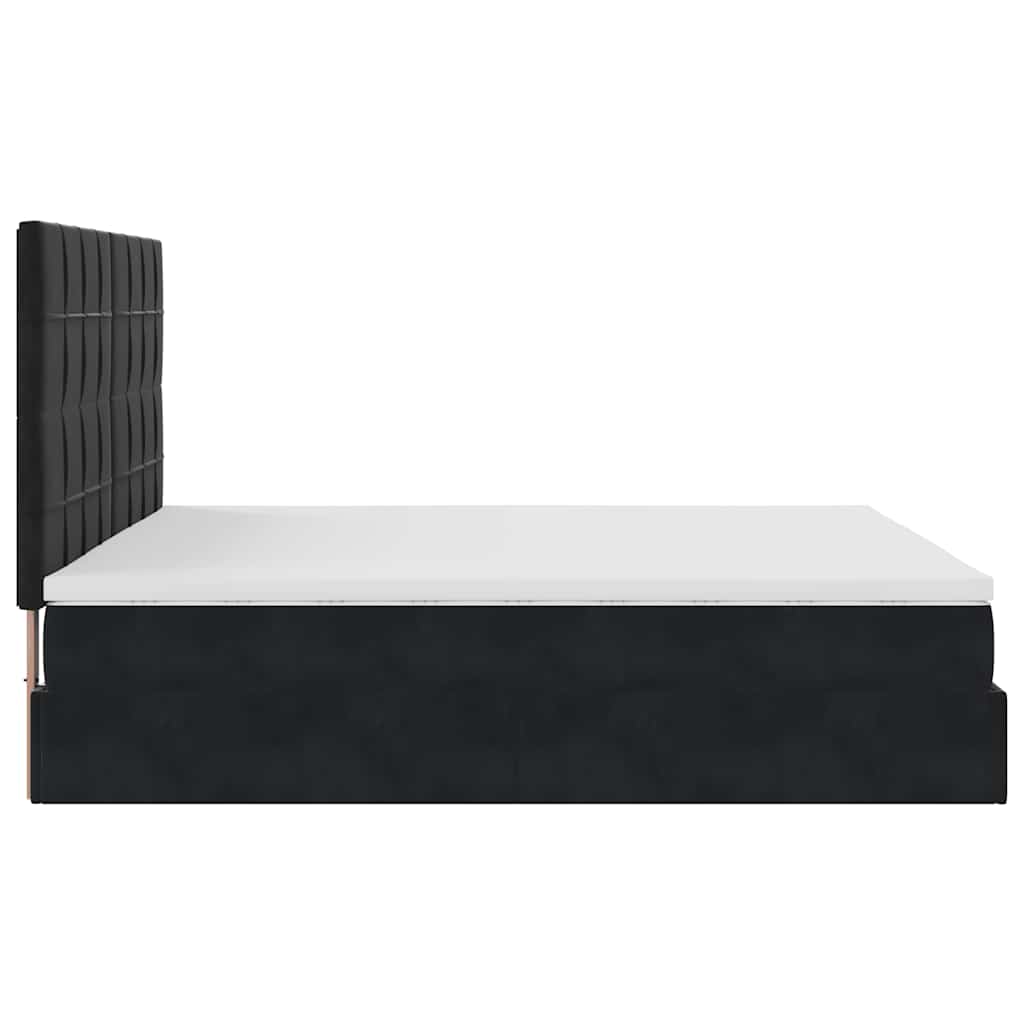 Ottoman bed met matrassen en LED's 180x200cm fluweel zwart is nu te koop bij PeponiXL, paradijselijk wonen!