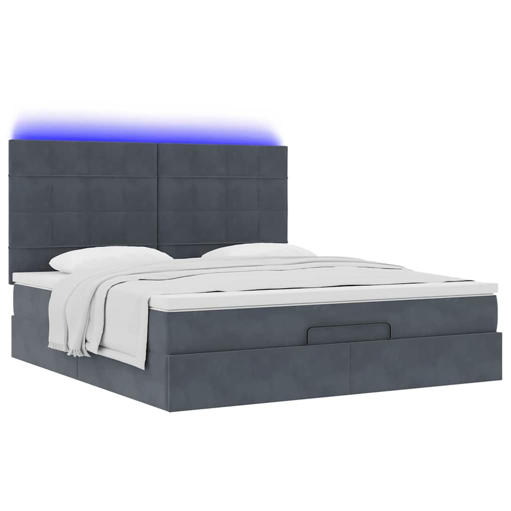 Ottoman bed met matrassen en LED's 200x200cm fluweel is nu te koop bij PeponiXL, paradijselijk wonen!