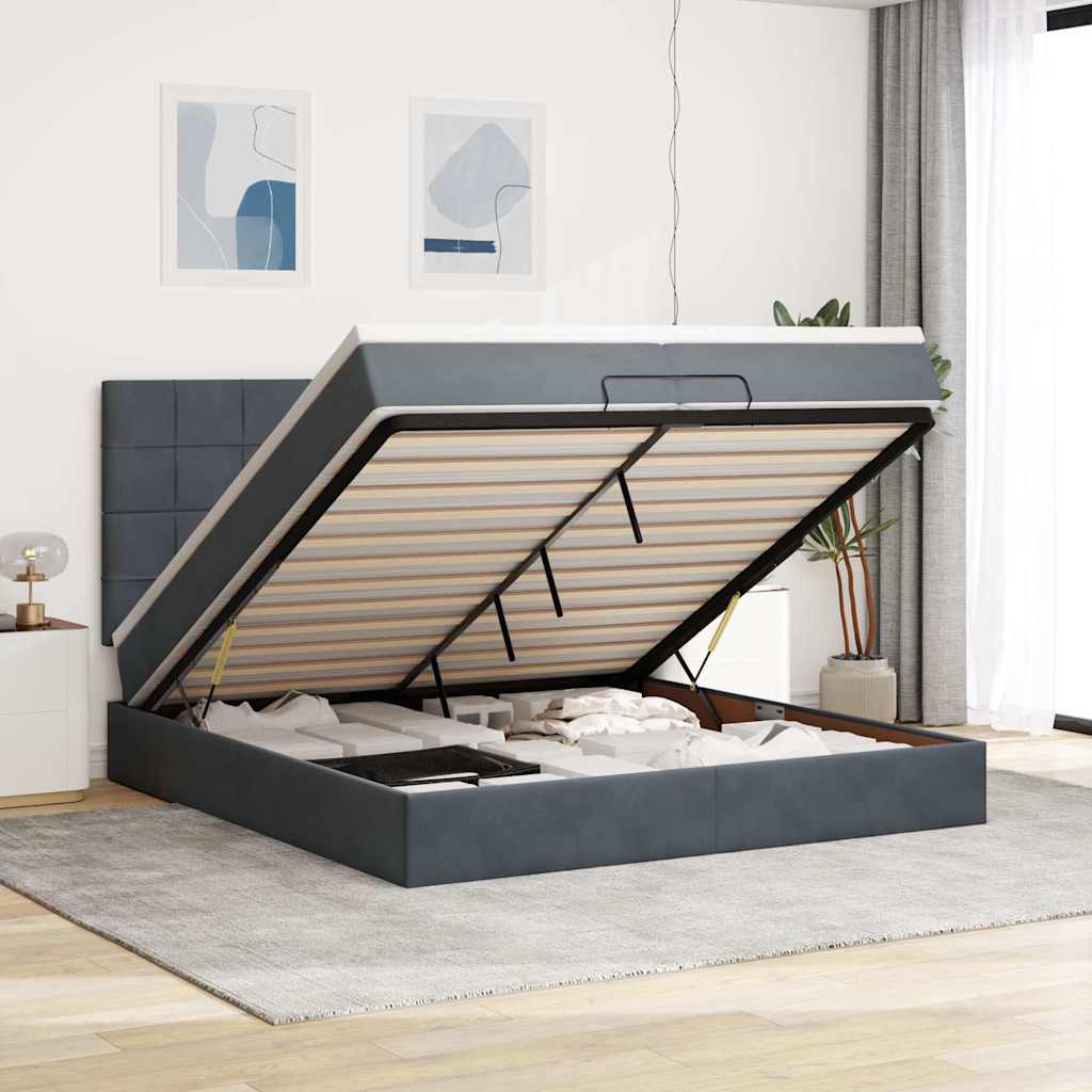 Ottoman bed met matrassen en LED's 200x200cm fluweel is nu te koop bij PeponiXL, paradijselijk wonen!