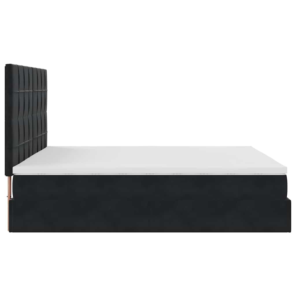 Ottoman bed met matrassen en LED's 200x200cm fluweel zwart is nu te koop bij PeponiXL, paradijselijk wonen!