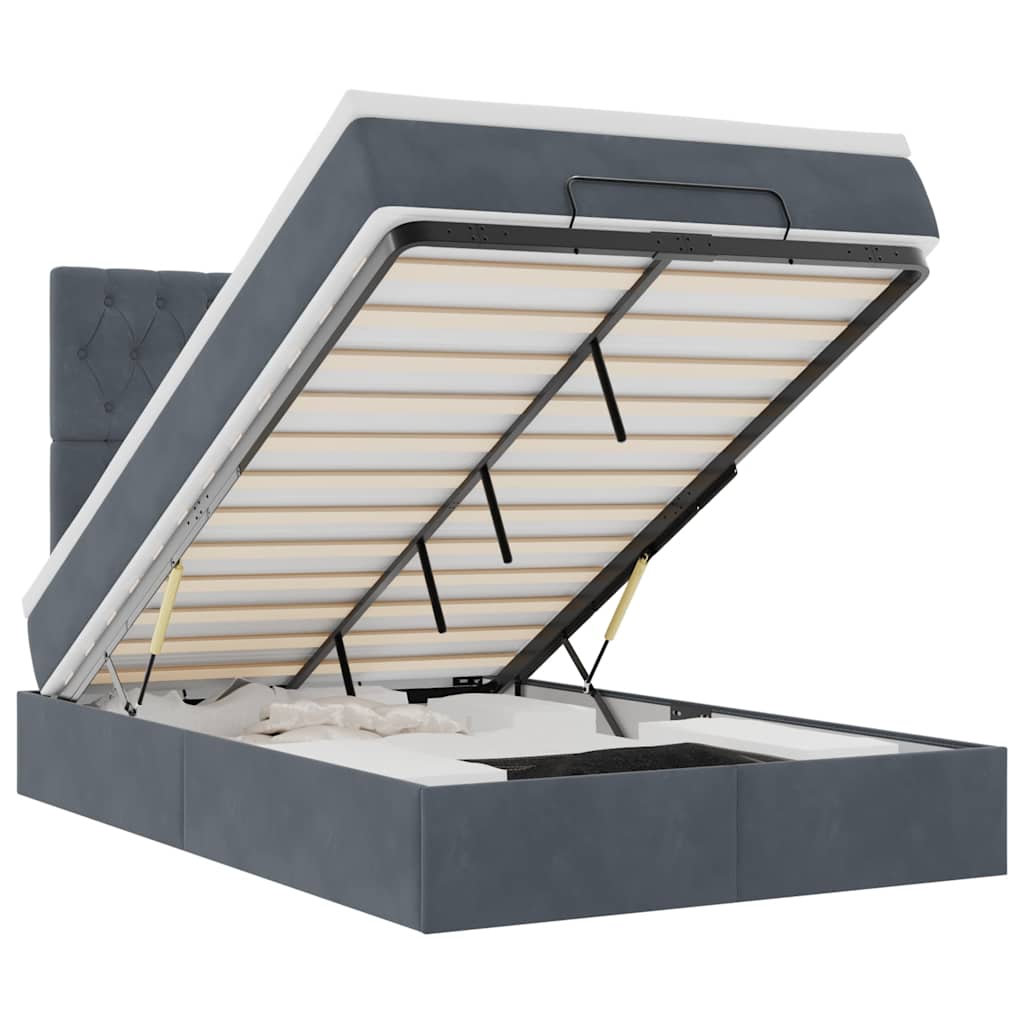Ottoman bed met matrassen en LED's 120x190cm fluweel is nu te koop bij PeponiXL, paradijselijk wonen!