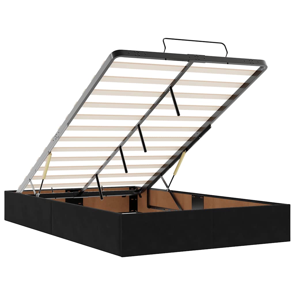 Ottoman bed met matrassen en LED's 120x190cm fluweel zwart is nu te koop bij PeponiXL, paradijselijk wonen!
