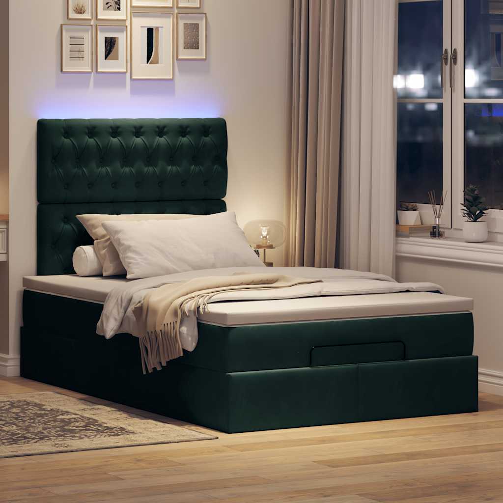 Ottoman bed met matrassen en LED's 120x190cm fluweel is nu te koop bij PeponiXL, paradijselijk wonen!