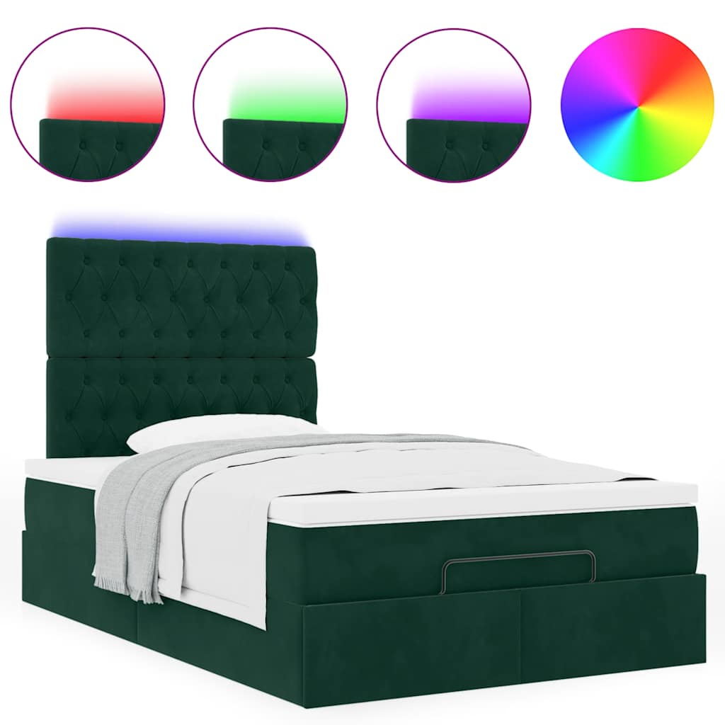 Ottoman bed met matrassen en LED's 120x190cm fluweel is nu te koop bij PeponiXL, paradijselijk wonen!