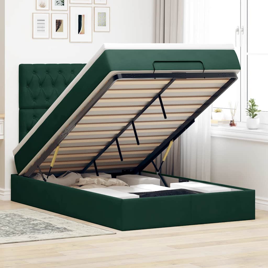 Ottoman bed met matrassen en LED's 120x190cm fluweel is nu te koop bij PeponiXL, paradijselijk wonen!