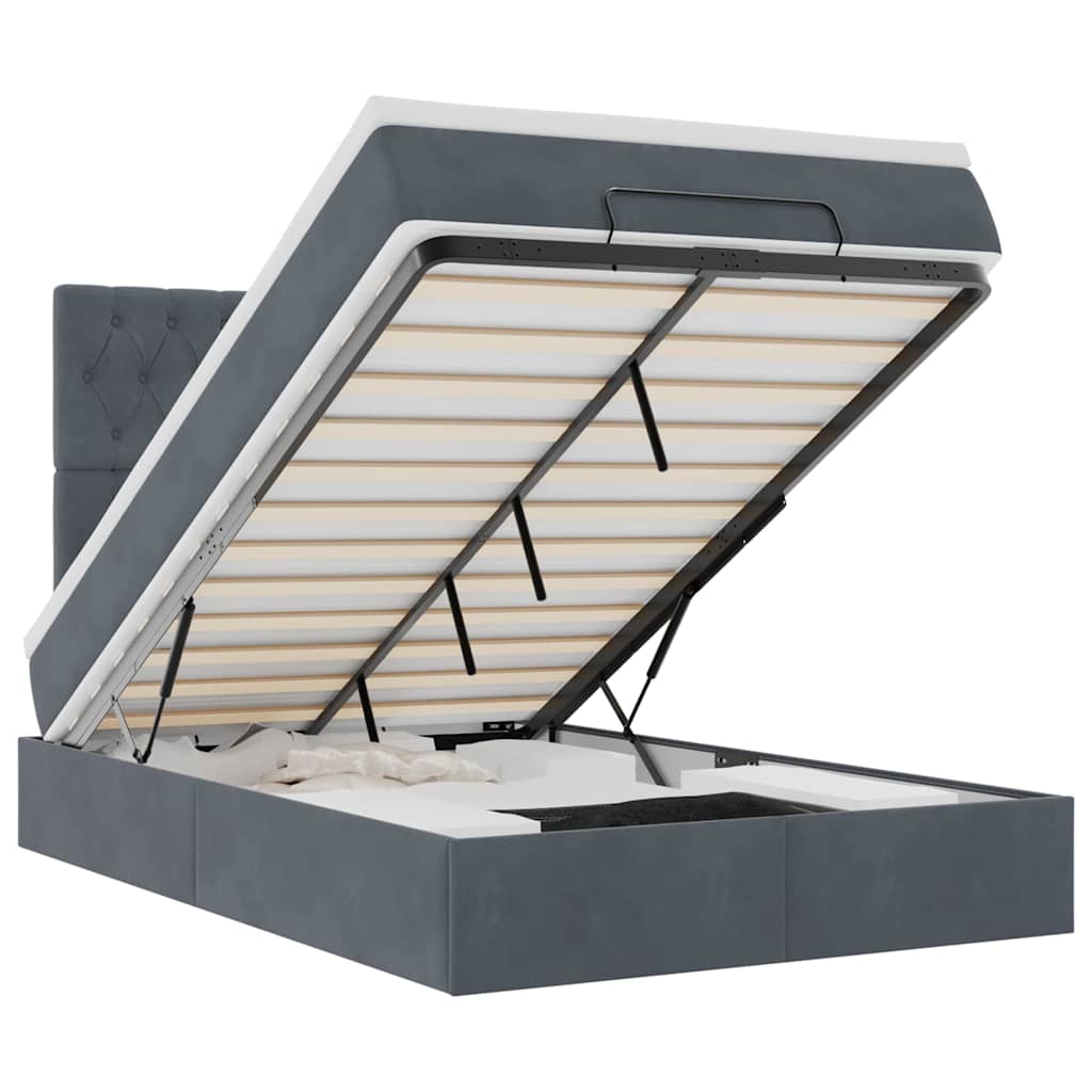 Ottoman bed met matrassen en LED's 120x200cm fluweel is nu te koop bij PeponiXL, paradijselijk wonen!