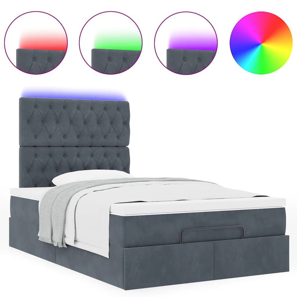 Ottoman bed met matrassen en LED's 120x200cm fluweel is nu te koop bij PeponiXL, paradijselijk wonen!