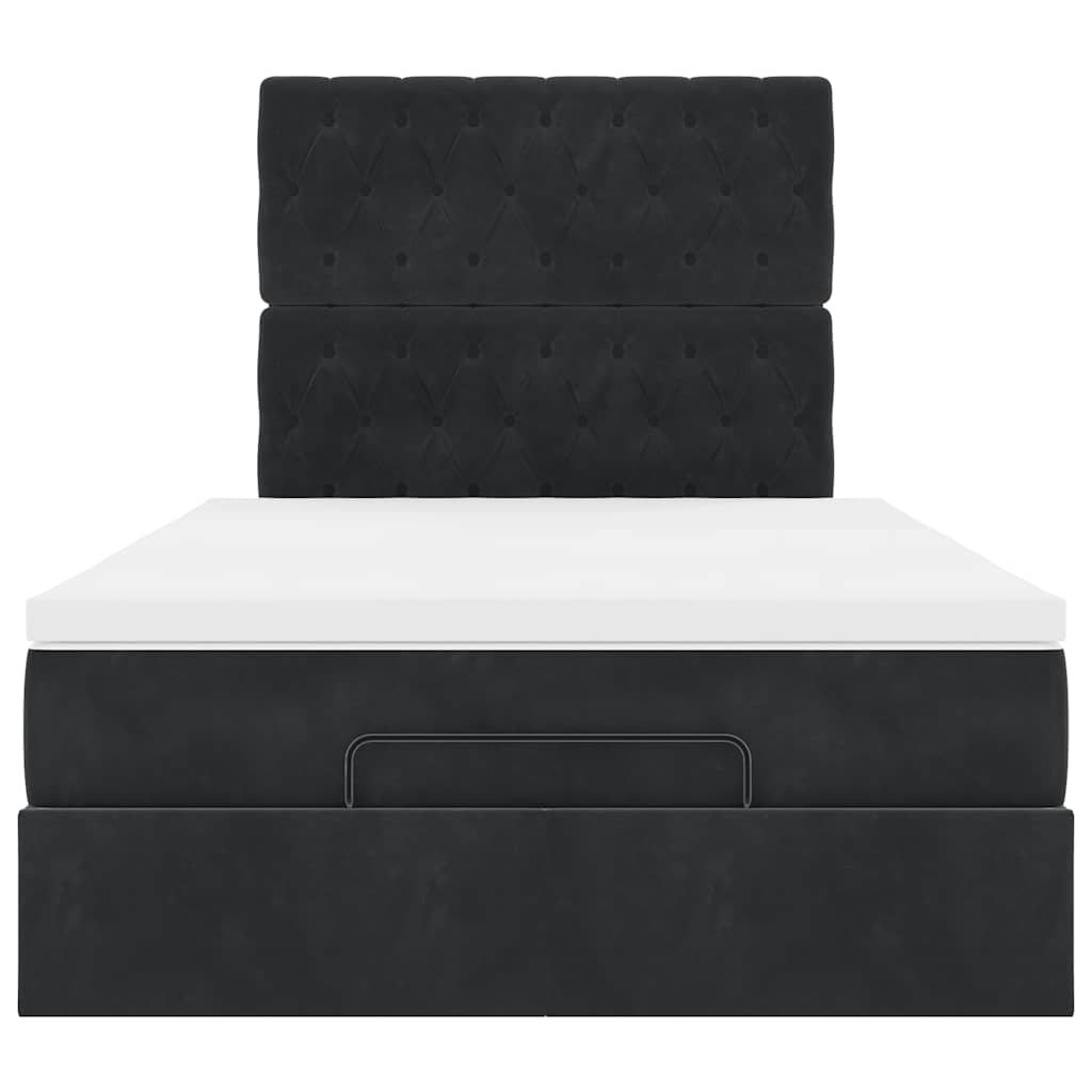 Ottoman bed met matrassen en LED's 120x200cm fluweel zwart is nu te koop bij PeponiXL, paradijselijk wonen!