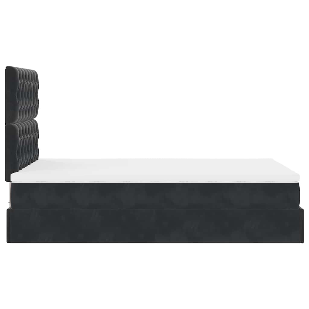 Ottoman bed met matrassen en LED's 120x200cm fluweel zwart is nu te koop bij PeponiXL, paradijselijk wonen!