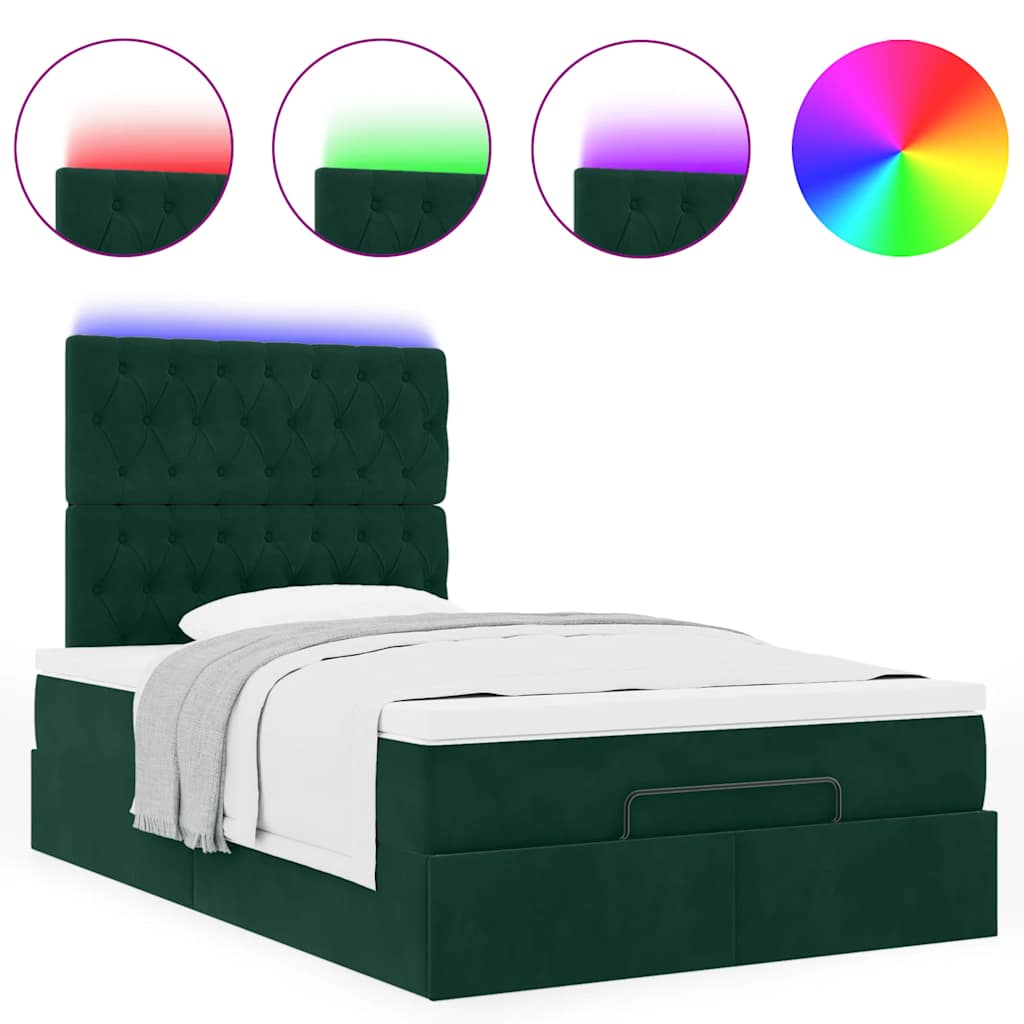 Ottoman bed met matrassen en LED's 120x200cm fluweel is nu te koop bij PeponiXL, paradijselijk wonen!