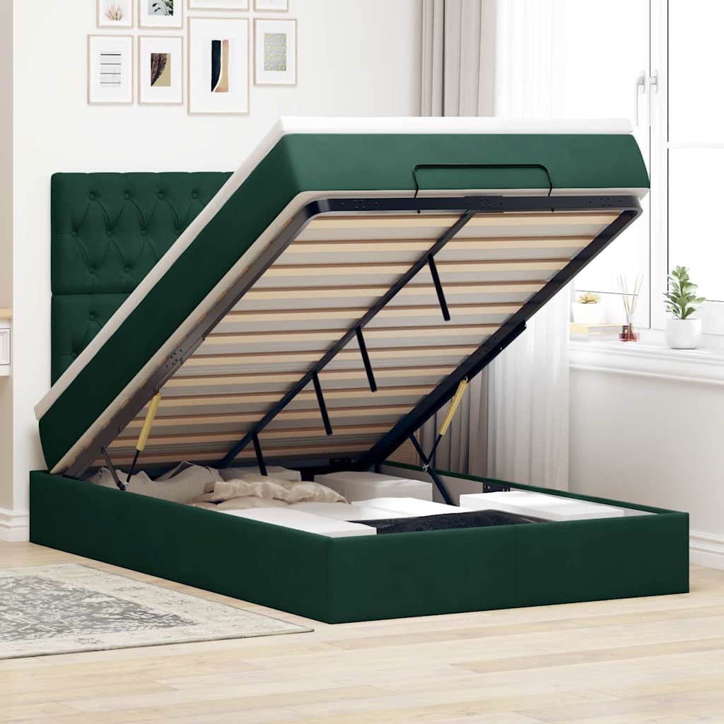 Ottoman bed met matrassen en LED's 120x200cm fluweel is nu te koop bij PeponiXL, paradijselijk wonen!