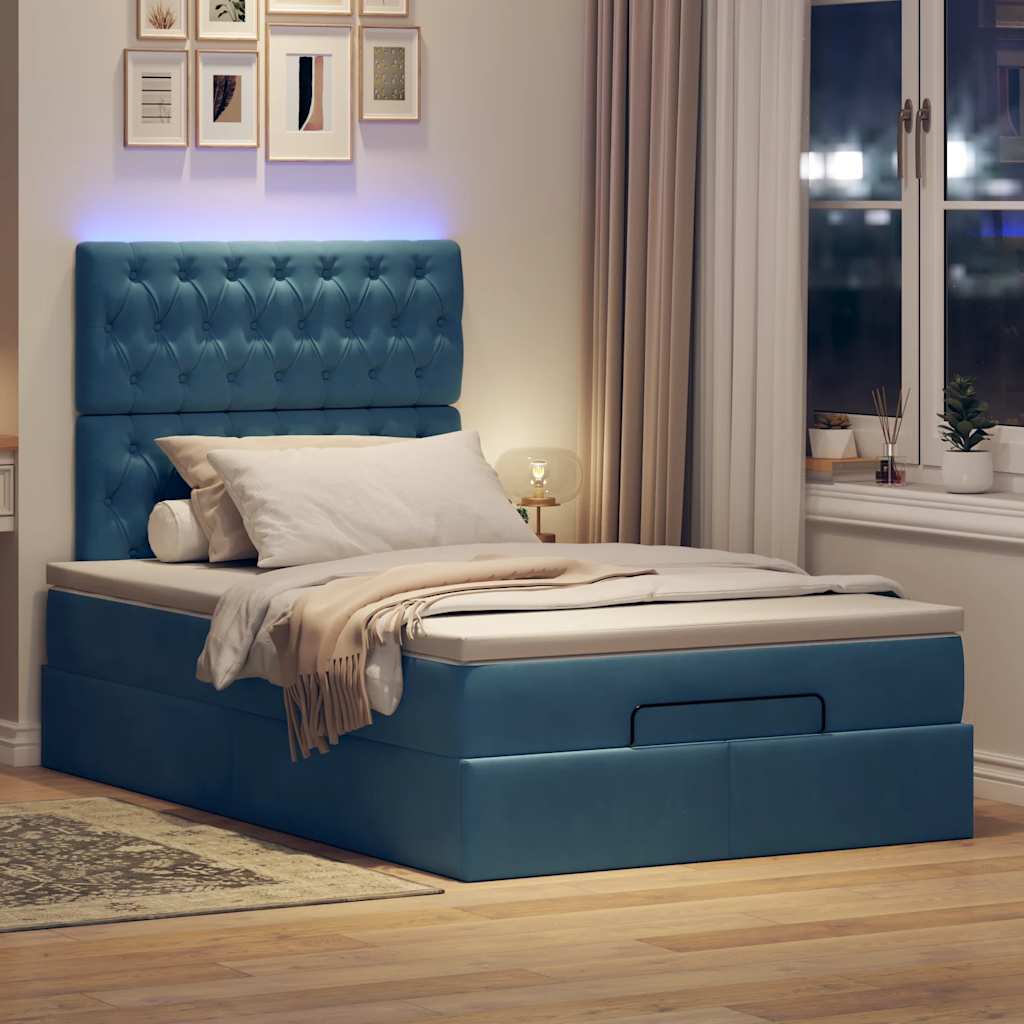Ottoman bed met matrassen en LED's 120x200cm fluweel is nu te koop bij PeponiXL, paradijselijk wonen!