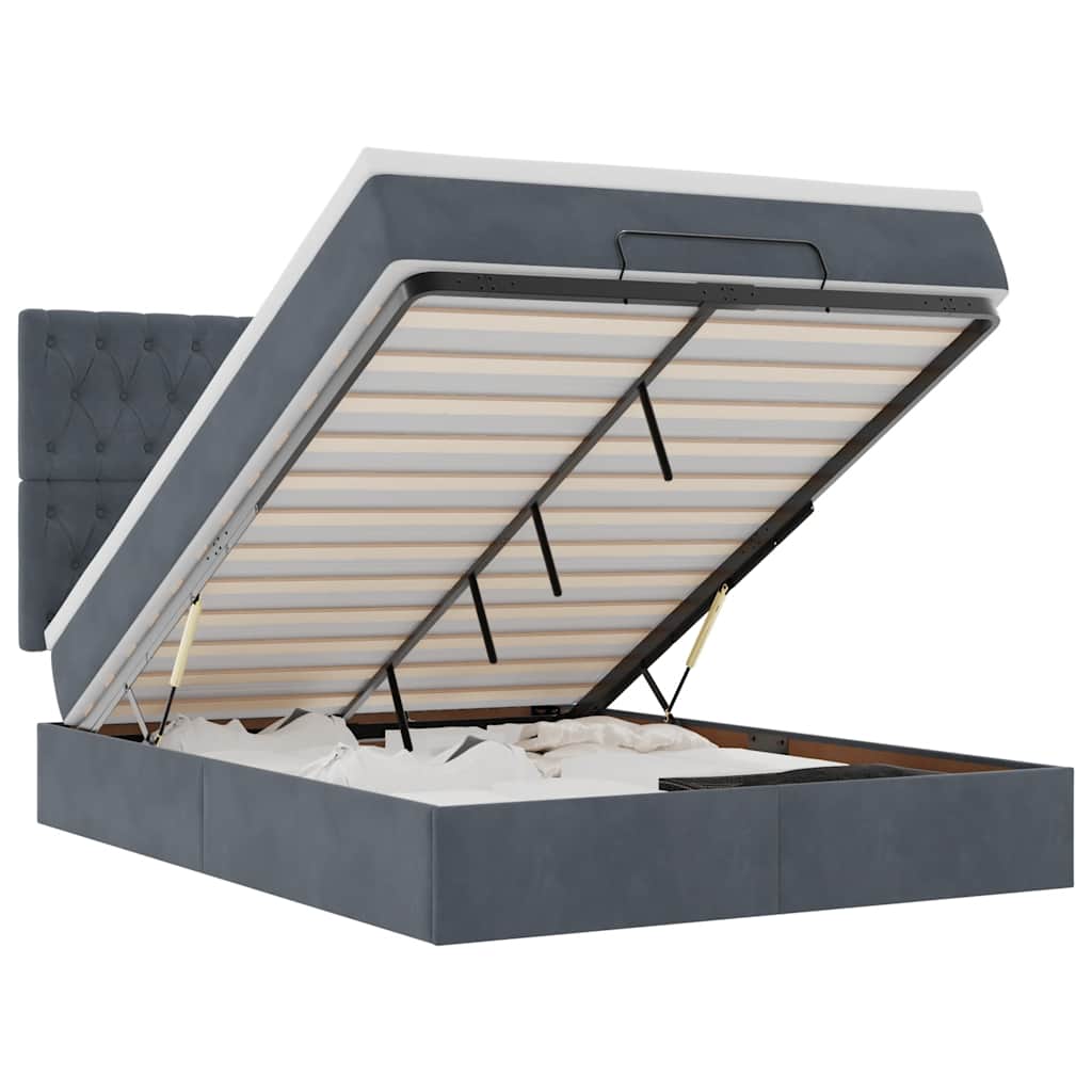 Ottoman bed met matrassen en LED's 140x190cm fluweel is nu te koop bij PeponiXL, paradijselijk wonen!
