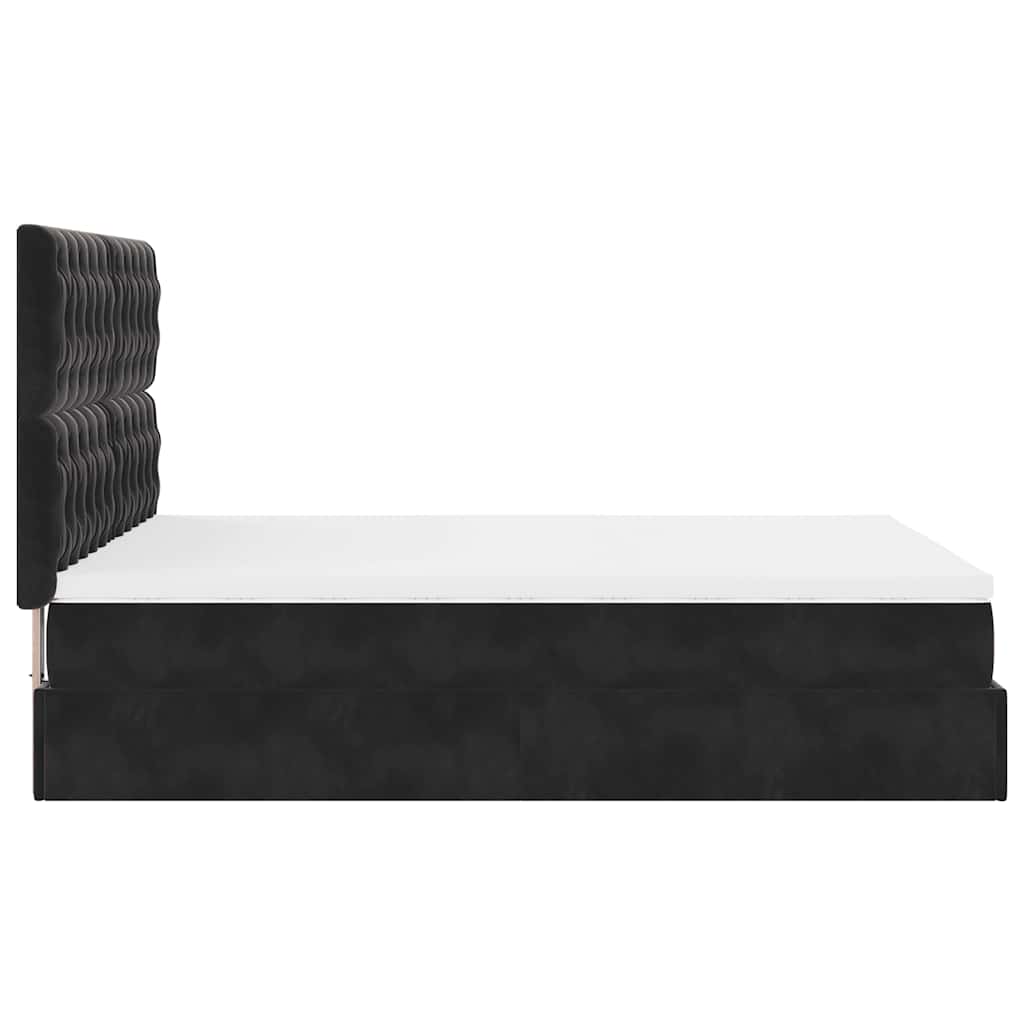 Ottoman bed met matrassen en LED's 140x190cm fluweel zwart is nu te koop bij PeponiXL, paradijselijk wonen!