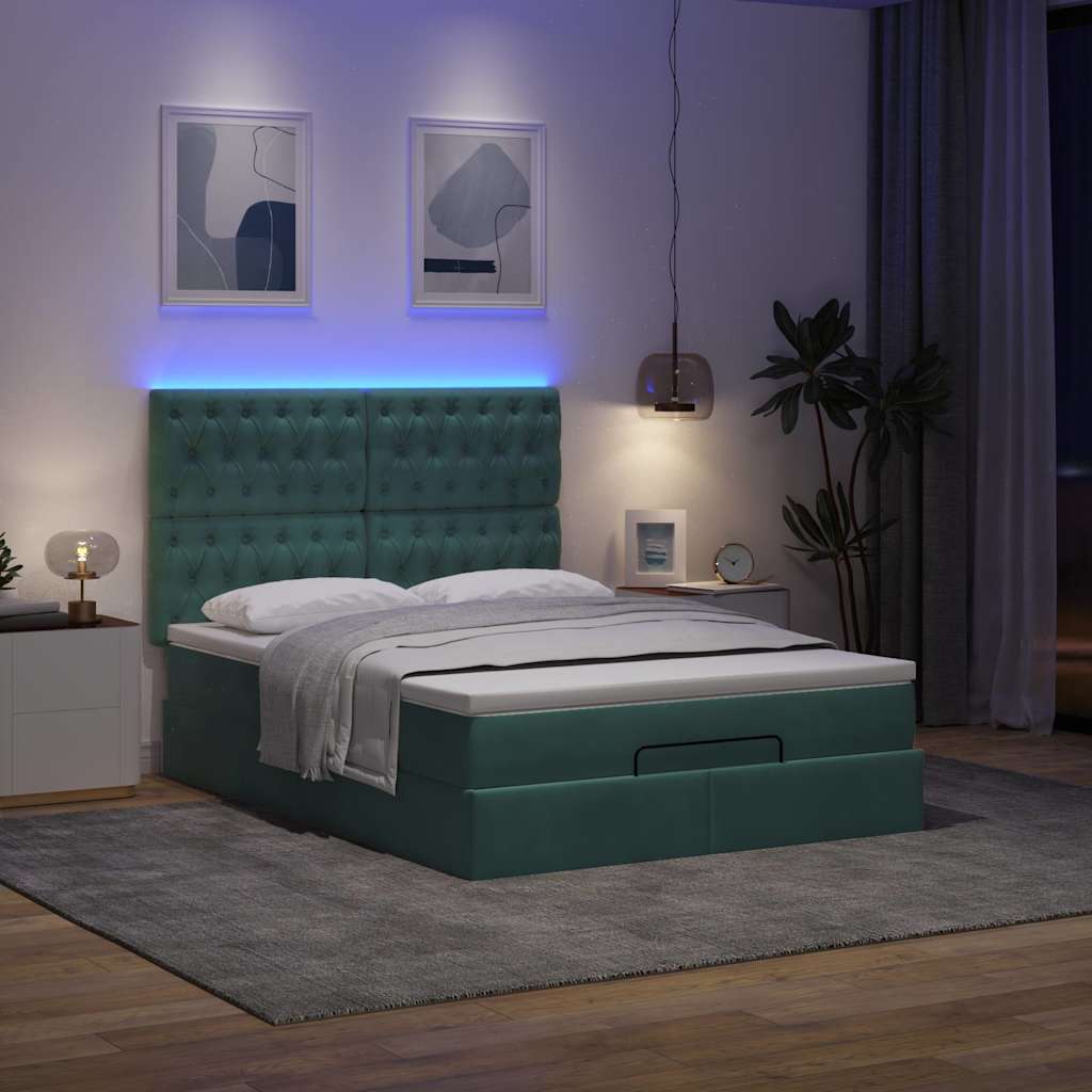 Ottoman bed met matrassen en LED's 140x190cm fluweel is nu te koop bij PeponiXL, paradijselijk wonen!