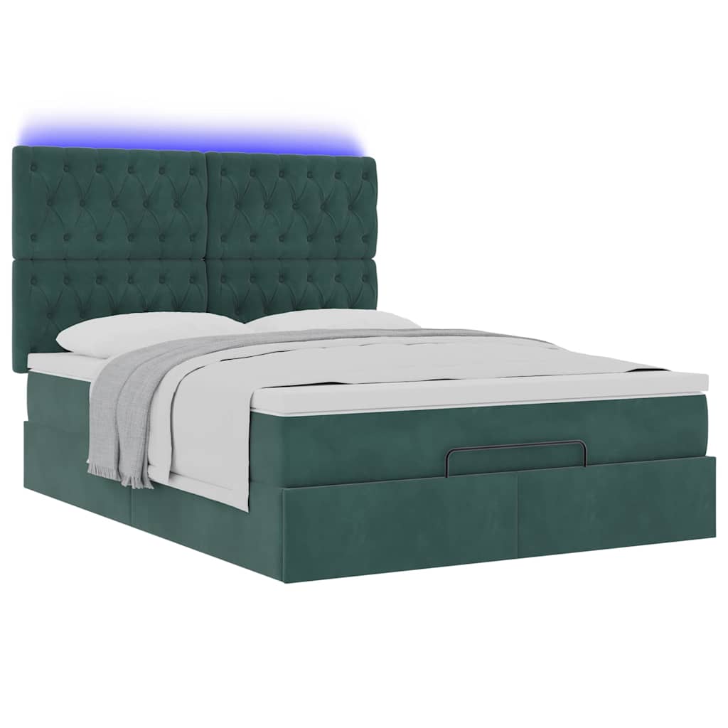 Ottoman bed met matrassen en LED's 140x190cm fluweel is nu te koop bij PeponiXL, paradijselijk wonen!