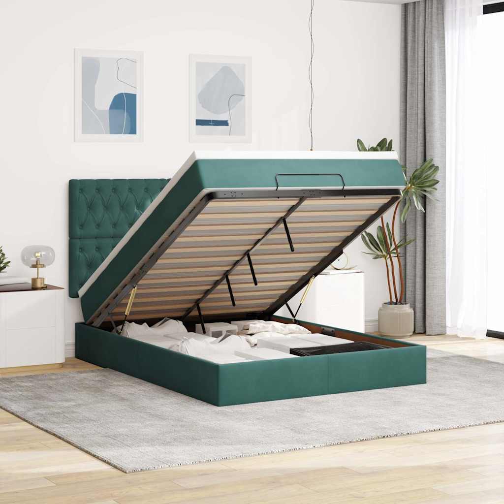 Ottoman bed met matrassen en LED's 140x190cm fluweel is nu te koop bij PeponiXL, paradijselijk wonen!