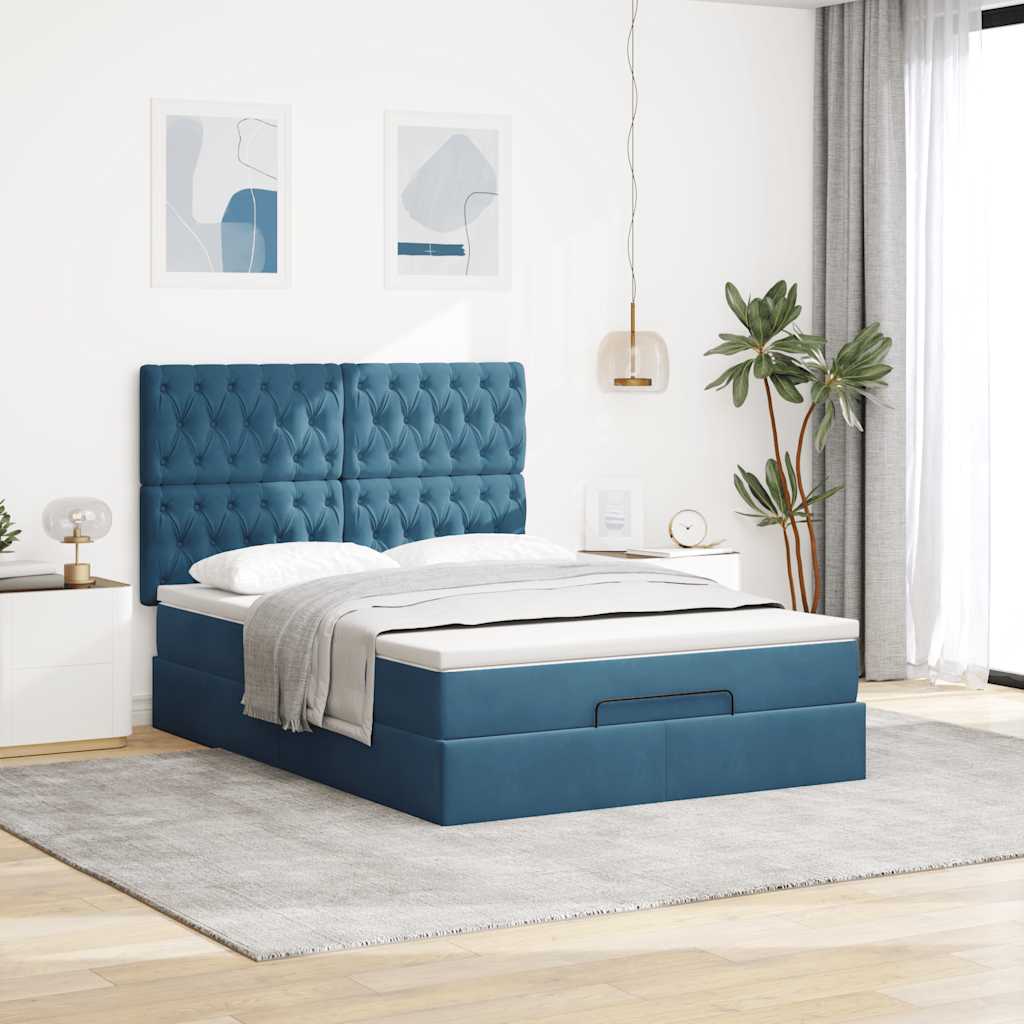 Ottoman bed met matrassen en LED's 140x190cm fluweel is nu te koop bij PeponiXL, paradijselijk wonen!