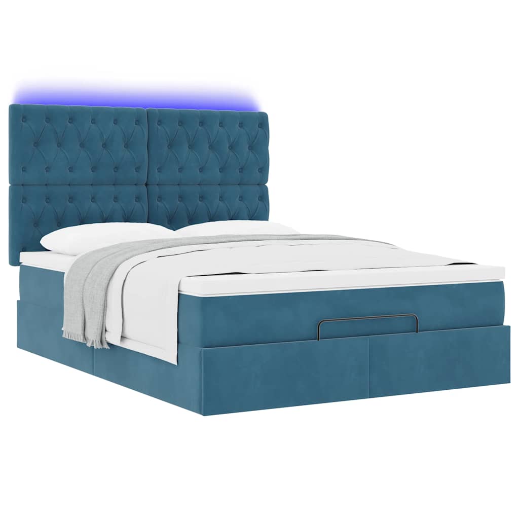 Ottoman bed met matrassen en LED's 140x190cm fluweel is nu te koop bij PeponiXL, paradijselijk wonen!