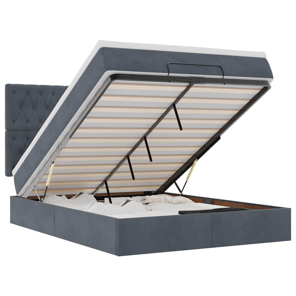 Ottoman bed met matrassen en LED's 140x200cm fluweel is nu te koop bij PeponiXL, paradijselijk wonen!